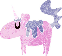 quirky retro illustration style cartoon unicorn
