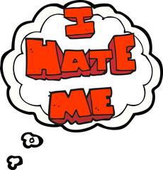 I hate me thought bubble cartoon symbol