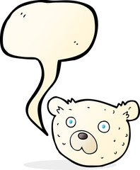 cartoon polar bear with speech bubble