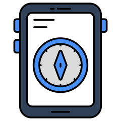 Unique design icon of mobile compass 