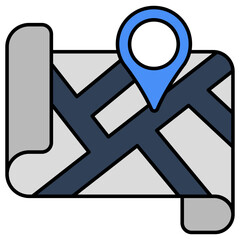 Premium design icon of map 