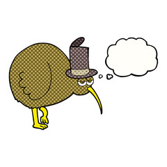 thought bubble cartoon kiwi bird