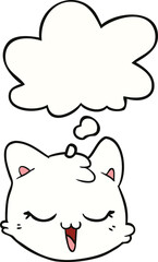 cartoon cat face and thought bubble