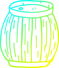 cold gradient line drawing cartoon beer barrel