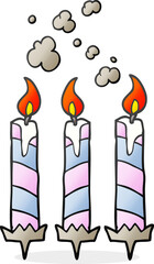 cartoon birthday cake candles