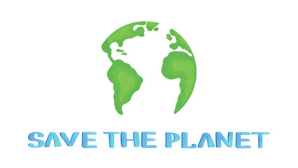 Only One Earth - World Environment day concept design, 5 June holiday. Creative Illustration with text save the planet on transparent background. Ecology, protection of nature and the environment