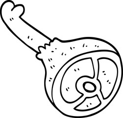 line drawing cartoon meat joint