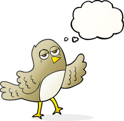 thought bubble cartoon bird