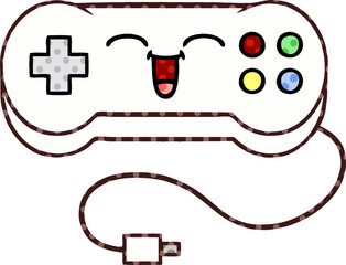comic book style cartoon game controller