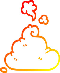 warm gradient line drawing cartoon poop