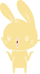 cute flat color style cartoon rabbit