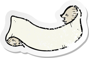 retro distressed sticker of a cartoon tattoo scroll banner