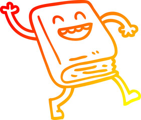 Obraz premium warm gradient line drawing cartoon dancing book