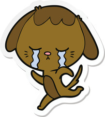 Obraz premium sticker of a cartoon dog crying