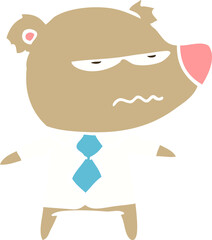 flat color style cartoon angry boss bear