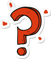 sticker of a cartoon question mark