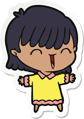 sticker of a cartoon woman