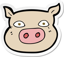 sticker of a cartoon pig face