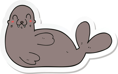 sticker of a cartoon seal