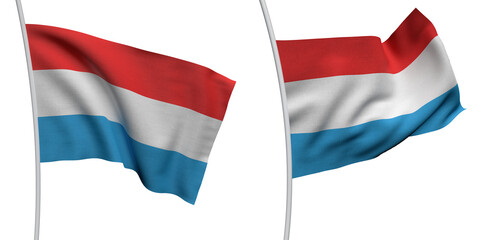Luxembourg Two Model ALPHA BACKROUND Flag