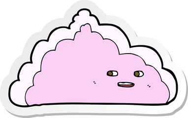 sticker of a cartoon cloud