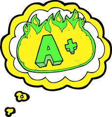 thought bubble cartoon A grade symbol