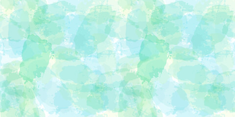 Watercolor seamless pattern. Vector tie dye print. Blue transparent brush stains texture.