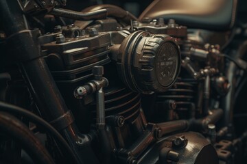 Obraz na płótnie Canvas the engine of the motorcycle. Generative AI