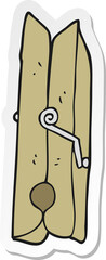 sticker of a cartoon wooden peg