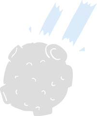 flat color illustration of a cartoon meteor © lineartestpilot