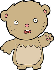 cartoon worried teddy bear