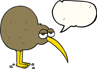 speech bubble cartoon kiwi