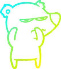 cold gradient line drawing angry bear polar cartoon