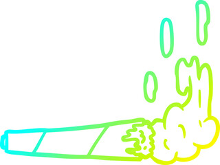 cold gradient line drawing marijuana joint