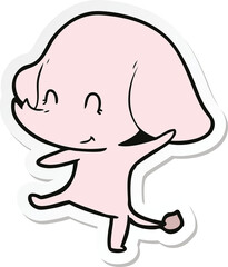 sticker of a cute cartoon elephant