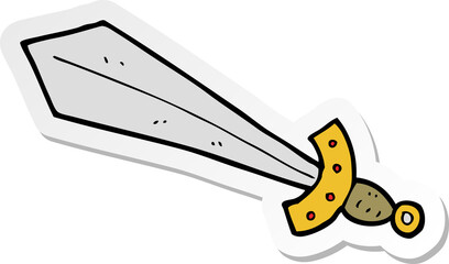 sticker of a cartoon sword