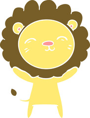 flat color style cartoon lion