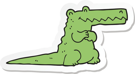 sticker of a cartoon crocodile