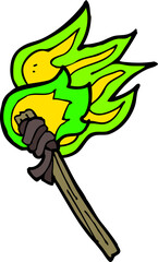 Fototapeta premium cartoon burning torch