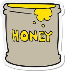 sticker of a cartoon honey pot