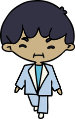 cartoon kawaii cute boy in suit