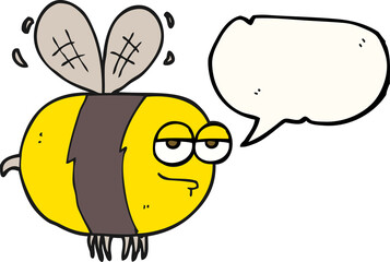 speech bubble cartoon unhappy bee