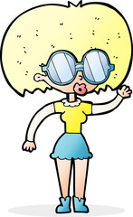 cartoon woman wearing spectacles