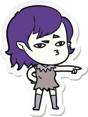 sticker of a cartoon vampire girl