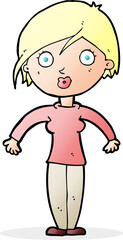 cartoon surprised woman