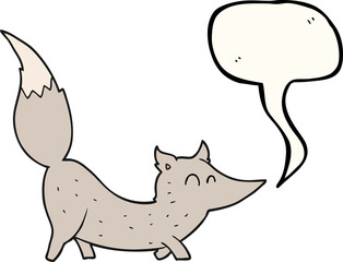 speech bubble cartoon little wolf