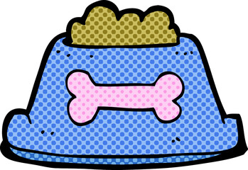 cartoon dog food in bowl