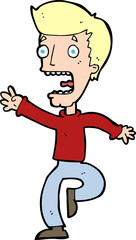cartoon terrified man