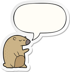cartoon bear and speech bubble sticker
