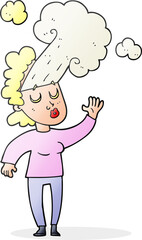 cartoon woman letting off steam